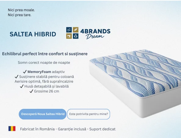Saltea Hibrid 4brands – echilibrul perfect pentru somn
