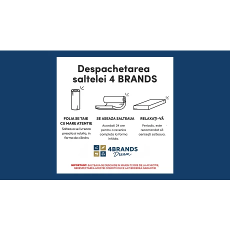 Saltea SuperOrtopedica Bamboo 4BrandsDream, 200X140X20, spuma poliuretanica high resilience, hipoalergenic, husa cu fibre de  Bambus detasabila, fermitate foarte  ridicata.